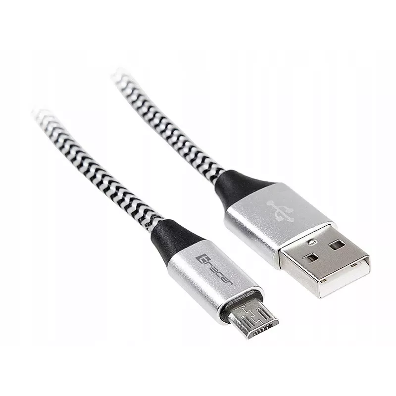 Καλώδιο USB Tracer TRAKBK46928 1m USB A Micro-USB B μαύρο ασημί