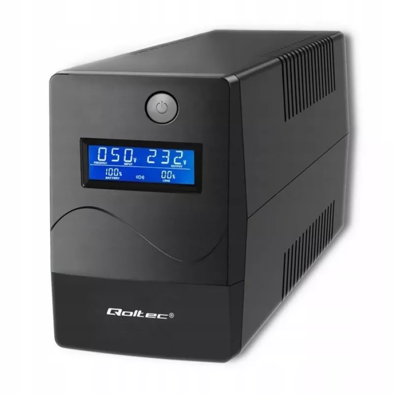 Qoltec Monolith UPS διπλής μετατροπής Online 0,65 kVA 360 W 2 πρίζες