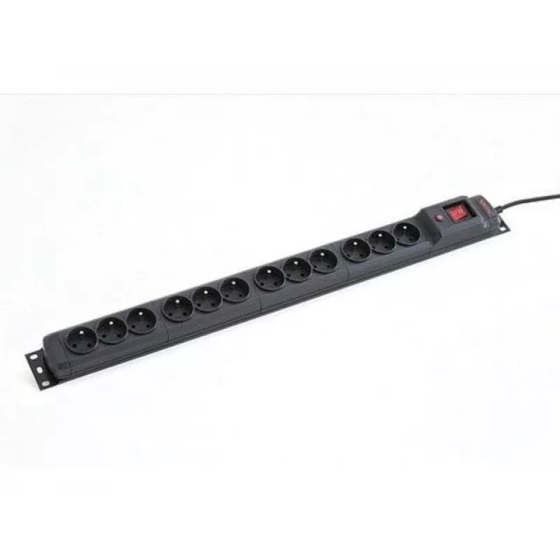 Armac M12 Πολύπριζο rack 19 ιντσών, 12x 230V, Κατακόρυφο, 1,5m, Μαύρο (M12/15/CZ)