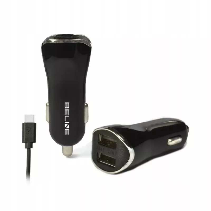 Φορτιστής αυτοκινήτου 2xUSB + USB-C 2,1A μαύρο