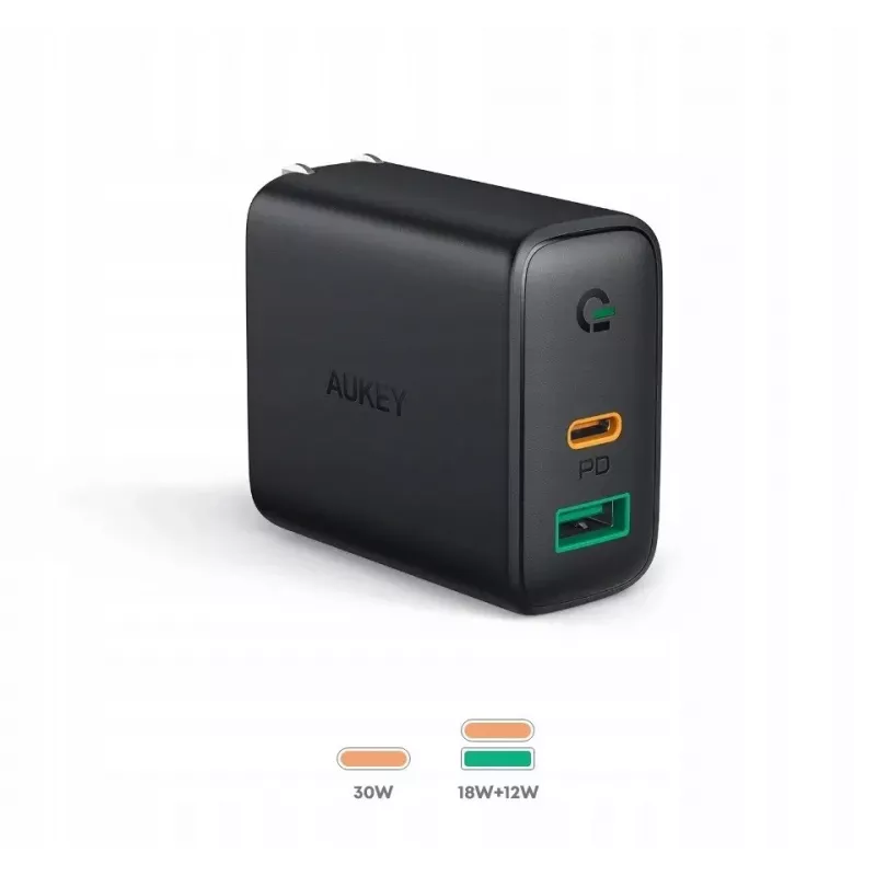 Φορτιστής τοίχου 2xUSB Power Delivery (1xUSB A+1xUSB C) 5.4A 30W Dynamic Detect PA-D1