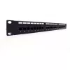 Patch Panel 19 ιντσών 24 θυρών, CAT6, S/FTP, 1U, διαχείριση καλωδίων, μαύρο (πλήρες)