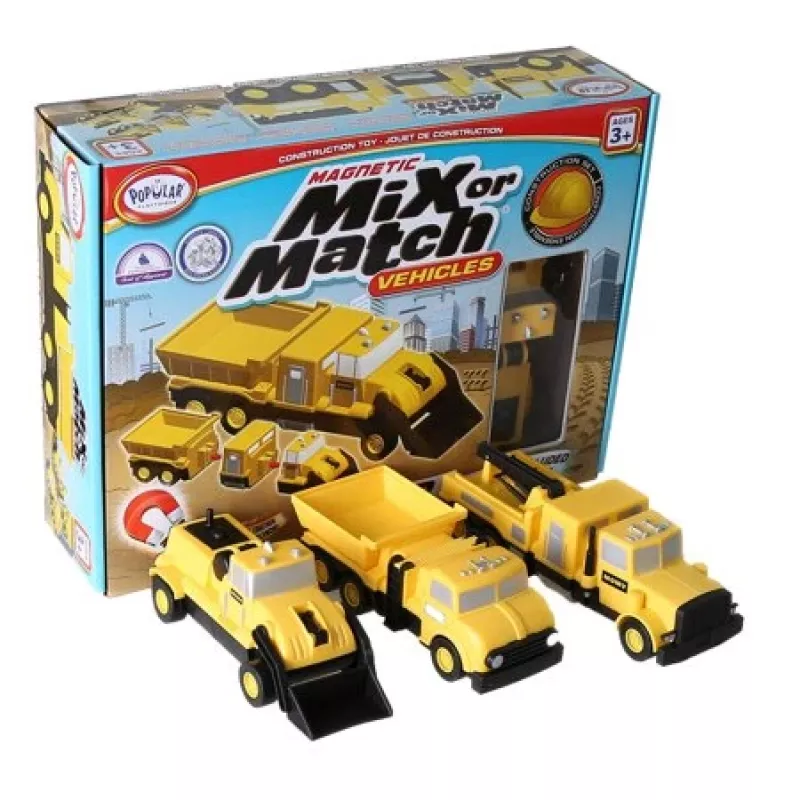 Σετ οχημάτων Popular Playthings Mix or Match Vehicles Construction μαύρο κίτρινο