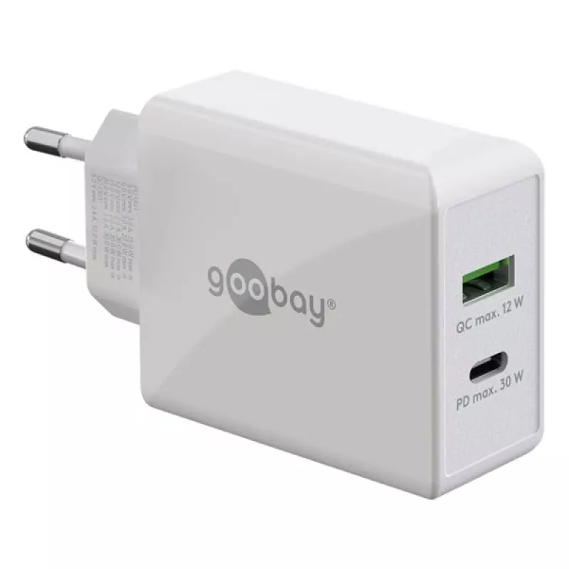 Goobay Dual USB-C™ PD (Power Delivery) Γρήγορος Φορτιστής (30 W) (61674)