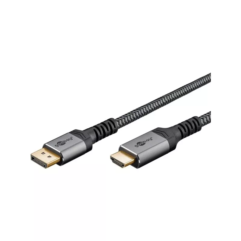Goobay 65269 Καλώδιο προσαρμογέα βίντεο 2 m DisplayPort HDMI Γκρι (65269)