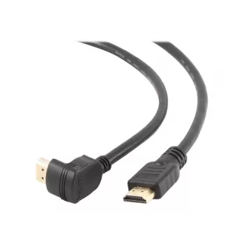 Καλώδιο σύνδεσης HDMI v2.0 αρσενικό 90 μοιρών σε αρσενικό ευθύ, 19-pin επιχρυσωμένες επαφές, 1,8 m, συσκευασία bulk