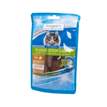 bogar Bogadent Plaque-stop Chips κοτόπουλο 50 g — λιχουδιά στοματικής υγιεινής για ενήλικες γάτες, χωρίς δημητριακά και γλουτένη