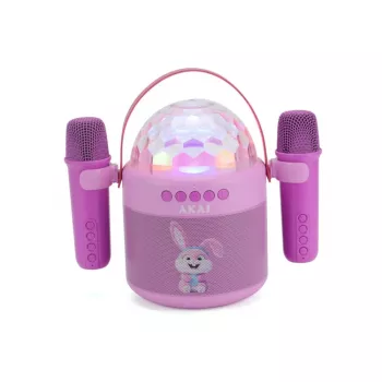 AKAI JoyBox Kids Σετ Καραόκε με Bluetooth, USB, MicroSD, AUX, FM-Radio, RGB Φώτα, Παραμορφωτή Φωνής, Καλώδιο Μικροφώνου, Επαναφορτιζόμενη Μπαταρία 1200mAh, 5W RMS