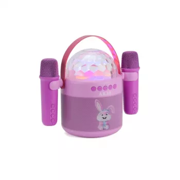 AKAI JoyBox Kids Σετ Καραόκε με Bluetooth, USB, MicroSD, AUX, FM-Radio, RGB Φώτα, Παραμορφωτή Φωνής, Καλώδιο Μικροφώνου, Επαναφορτιζόμενη Μπαταρία 1200mAh, 5W RMS