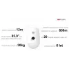 Hikvision DS-PDPC12P-EG2-WE(B) Tri-X Wireless PIR Ανιχνευτής Κίνησης με Κάμερα