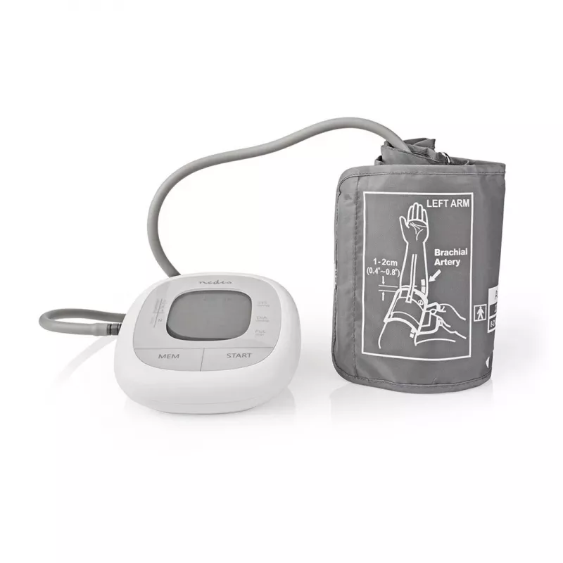 Nedis HCBL400WT Πιεσόμετρο, βραχίονας, οθόνη LCD, περιχειρίδα 22-42 cm, Λευκό