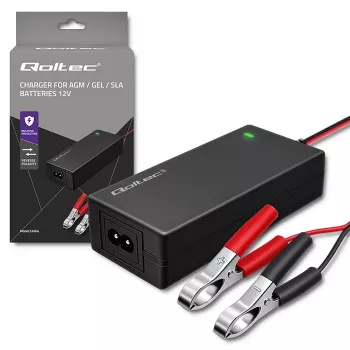 Qoltec Αυτόματος φορτιστής μπαταρίας AGM GEL STD 12V 4A 48W LED Καλώδιο 1,8m
