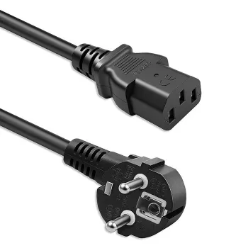 QOLTEC Καλώδιο τροφοδοσίας SCHUKO CEE Γωνιακό βύσμα αρσενικό IEC C13 5m Μαύρο