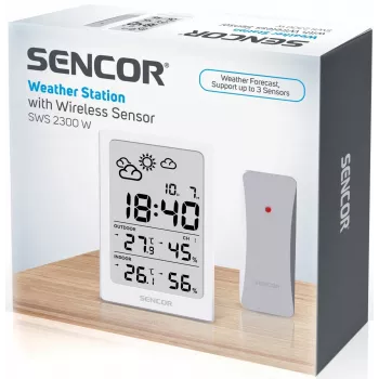 SENCOR Πολυλειτουργικός σταθμός SWS 2300 W - μετεωρολογικός σταθμός με ρολόι, ξυπνητήρι και εξωτερικό αισθητήρα
