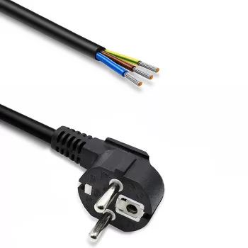 QOLTEC καλώδιο ρεύματος SCHUKO CEE γωνιακό βύσμα Cu απογυμνωμένο 1,5m μαύρο