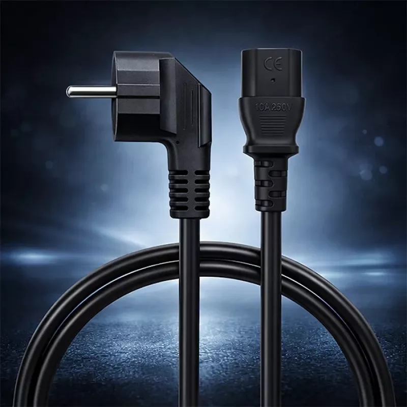 QOLTEC καλώδιο ρεύματος SCHUKO CEE γωνιακό βύσμα IEC C13 2m μαύρο