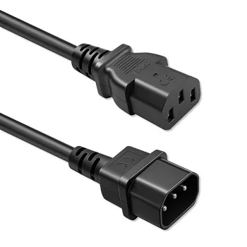 QOLTEC καλώδιο ρεύματος IEC C13 C14 3x0,75mm² καθαρός χαλκός 1,8m μαύρο