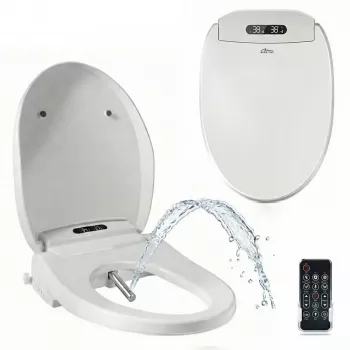 MEDIA-TECH Smart Κάθισμα τουαλέτας MT5705 Ηλεκτρονικό bidet με θερμαινόμενο κάθισμα, πλύσιμο με ζεστό νερό, στεγνωτήρα, εξουδετερωτή οσμών, νυχτερινό φωτισμό, τηλεχειριστήριο
