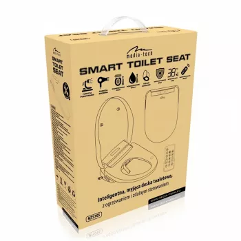 MEDIA-TECH Smart Κάθισμα τουαλέτας MT5705 Ηλεκτρονικό bidet με θερμαινόμενο κάθισμα, πλύσιμο με ζεστό νερό, στεγνωτήρα, εξουδετερωτή οσμών, νυχτερινό φωτισμό, τηλεχειριστήριο