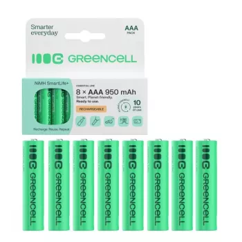 GREEN CELL Μπαταρίες 8xAAA HR03 950mAh NiMH