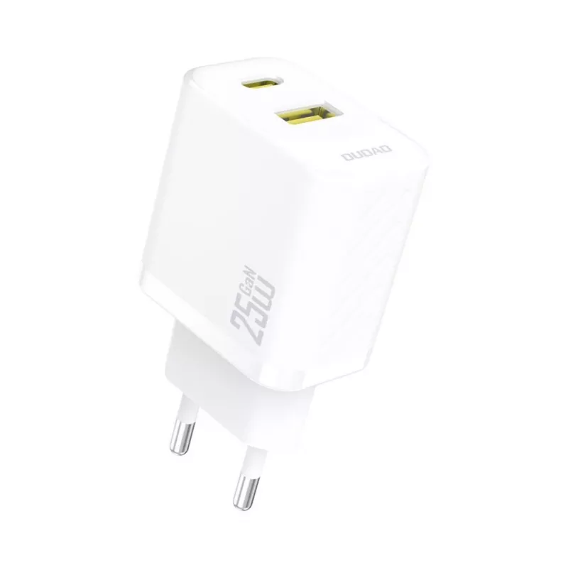 Dudao A26TEU φορτιστής τοίχου GaN 25W USB-C USB-A λευκό