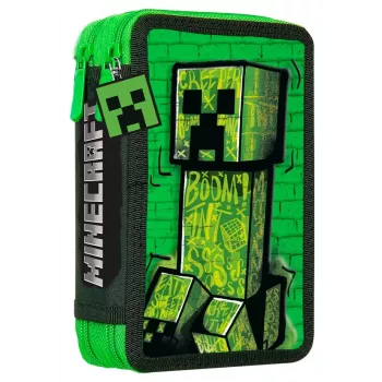 KIDS Minecraft Κασετίνα fold-out για το σχολείο, επεκτεινόμενος οργανωτής, πολύχρωμη
