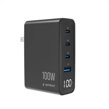 GEMBIRD GaN Γρήγορος Φορτιστής 4x USB 100W Μαύρο