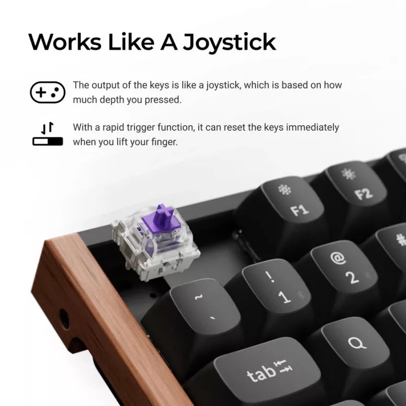 Keychron K8H-F1 75% Magnetic Wood Black πληκτρολόγιο gaming