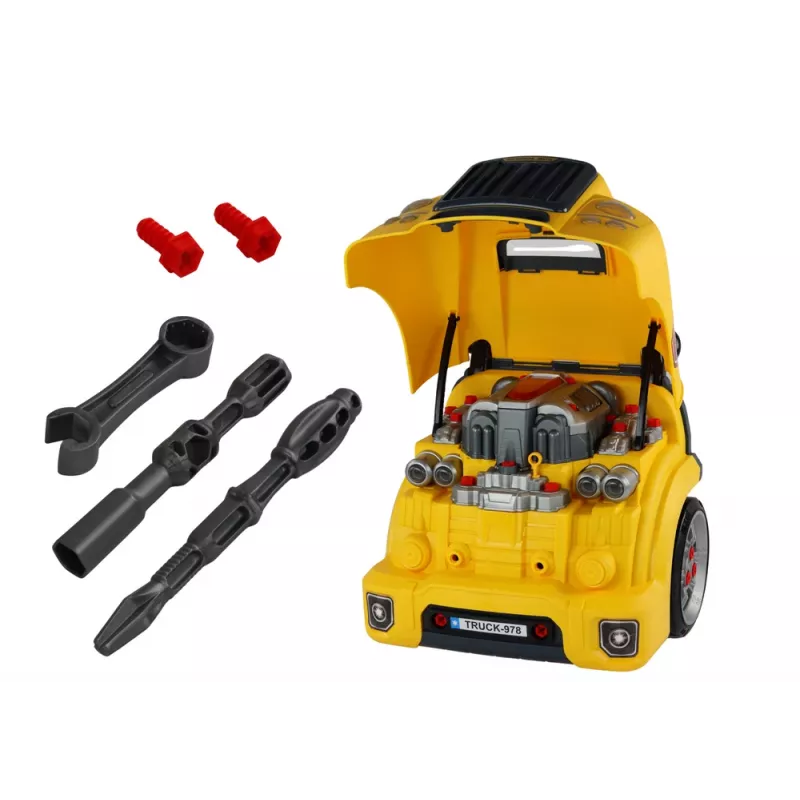 LEAN TOYS Workshop Engine Bus κιτ αποσυναρμολόγησης DIY κίτρινο