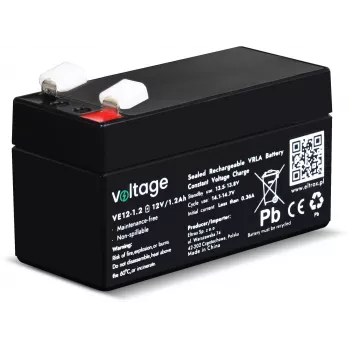 μπαταρία AGM Voltage 12V 1,2Ah VE12-1.2 (διάρκεια ζωής 6-9 έτη)