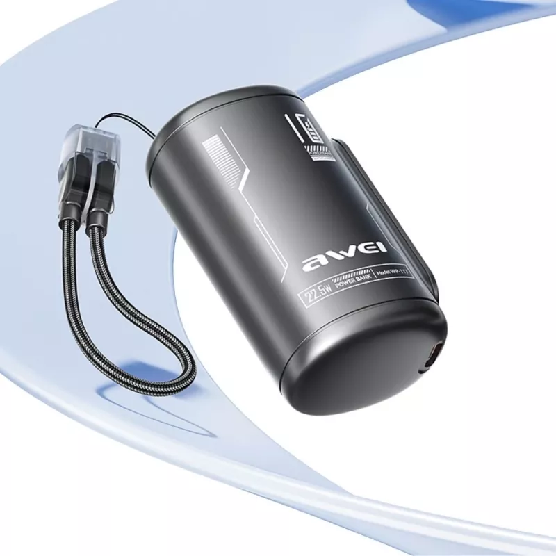 AWEI WP-117 Power Bank 10000mAh 22.5W 3C2xUSB-C μαύρο