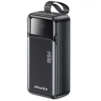 AWEI PA-105 Power Bank 40000mAh 22.5W PD QC 3.0 USB-C μαύρο