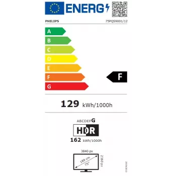 Philips 75PQS9001/12 75 ιντσών QLED 4K Ultra HD Google TV με Ambilight 3 πλευρών, MiniLED, 120Hz, Dolby Vision & Atmos, VRR, ALLM, FreeSync Premium, G-Sync compatible, 4x HDMI 2.1, 2x USB, Wi-Fi, Bluetooth 5.0, DVB-T/T2/C/S/S2, Γκρι