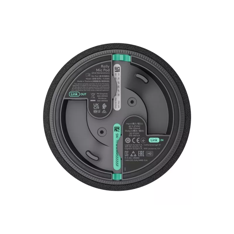 Logitech Rally Mic Pod 2 - Πανοραμικό μικρόφωνο - RJ-45 - Graphite