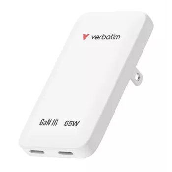 Verbatim Slim GaN Charger 2 θυρών 65W (EU/UK/US) λευκό