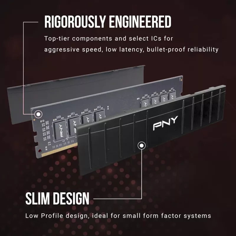 PNY 16GB DDR4 3200MHz Low Profile μονάδα μνήμης desktop
