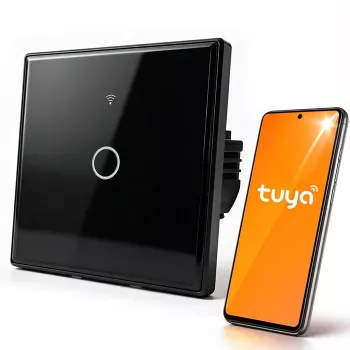 Qoltec Smart Touch Διακόπτης Φωτός 1-πλός Wi-Fi Χρονοδιακόπτης Tuya Λευκό