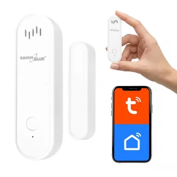 GREENBLUE GB478 Ασύρματος WiFi Αισθητήρας Πόρτας/Παραθύρου – Έξυπνη μαγνητική επαφή, Tuya & Gosund App, Alexa/Google, με μπαταρία, Λευκό