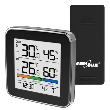 GREENBLUE GB169 B Ασύρματος Μετεωρολογικός Σταθμός με έγχρωμη οθόνη και εξωτερικό αισθητήρα