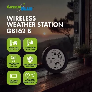 GREENBLUE Ασύρματος Μετεωρολογικός Σταθμός GB162 B