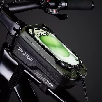 WILDMAN GX200 τσάντα σκελετού ποδηλάτου με θήκη κινητού, πράσινο