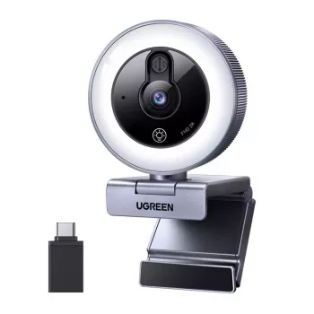 UGREEN CM910 webcam, 2K, 30FPS, φως LED, ενσωματωμένο μικρόφωνο