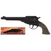 PULIO Cowboy Revolver Μεταλλικό 8 βολών Πιστόλι Καψουλιών - Μαύρο/Ασημί με καφέ λαβές