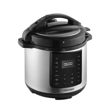 CONCEPT CK8001 Multi-Cooker, 5L, 900W, 10 προγράμματα, LED, αντικολλητική κεραμική κατσαρόλα, προγραμματισμός έναρξης, λειτουργία διατήρησης θερμότητας, Μαύρο/Ασημί