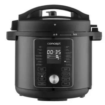 CONCEPT CK8000 Multi-Cooker με λειτουργία φριτέζας αέρα, κατσαρόλα 6L, καλάθι 3,5L, 1500W, 10 προγράμματα, Μαύρο/Ασημί