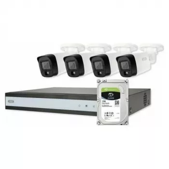 ABUS Security-Center TVVR33843T πλήρες σετ με 4 αναλογικές μίνι κάμερες σωλήνα και καταγραφέα
