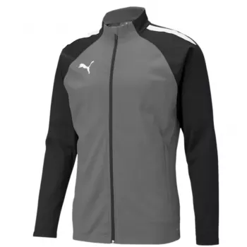 Puma teamLIGA Training ανδρικό αθλητικό τοπ προπόνησης με φερμουάρ τετάρτου Puma Black-Asphalt μέγεθος L