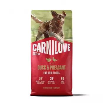 CARNILOVE ACTIVE Ξηρά τροφή σκύλου με πάπια & φασιανό για ενήλικους σκύλους όλων των φυλών 12 kg