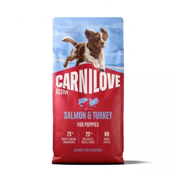 CARNILOVE ACTIVE Ξηρά Τροφή Σκύλου με Σολομό & Γαλοπούλα για Κουτάβια 12 kg