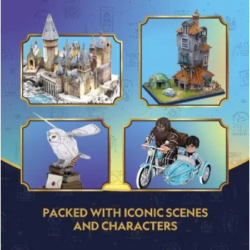 CUBIC FUN 3D Παζλ Harry Potter Hogwarts Μεγάλη Αίθουσα & Αστρονομικός Πύργος με LED φωτισμό – 850 τεμάχια, συλλεκτικό μοντέλο κατασκευής